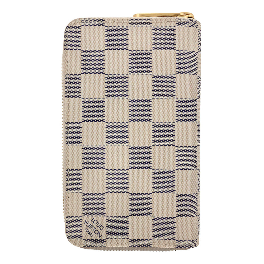 Louis Vuitton Zippy Compact Wallet Damier Azur Bifold Round Zipper White